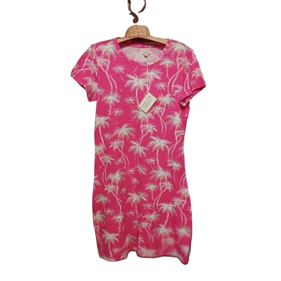 Capelton Palm Tree Dress Crew Neck T-shirt Beachy Pool Party 100% Cotton Med NWT - Picture 3 of 8
